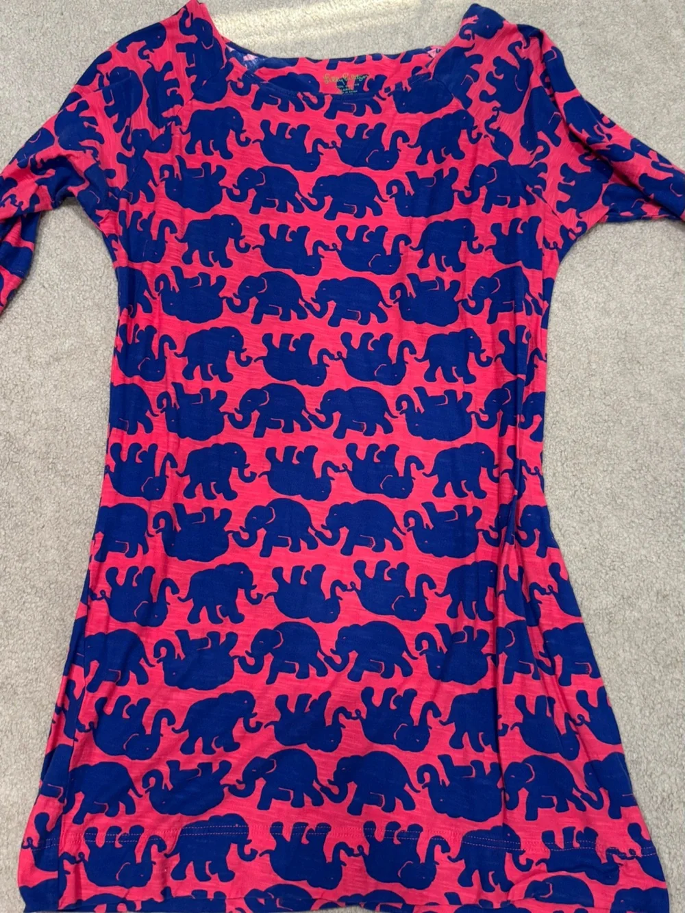 Lilly Pulitzer Pink and Blue Elephant Print Women’s Dress